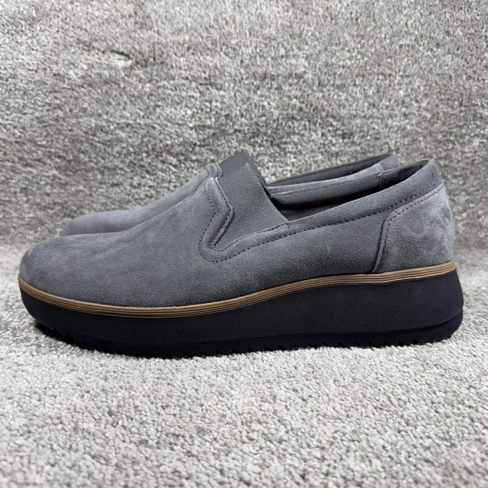 Clarks Slip On Loafers Grey Suede Platform Ultimate Comfort - Womens 9W